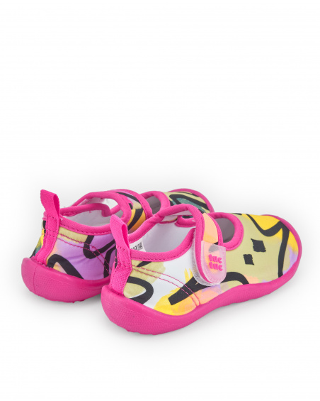 Zapato de agua para niña multicolor con cierre de velcro