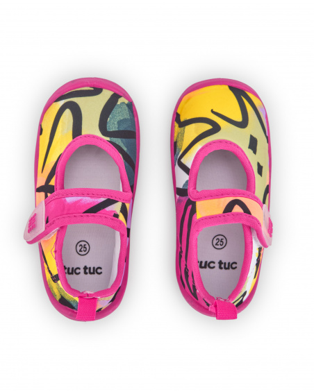 Zapato de agua para niña multicolor con cierre de velcro