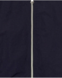 Navy blue bomber-style boy's jacket with metal zipper.