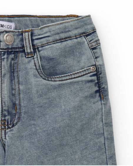 Boy's denim bermuda with side pocket