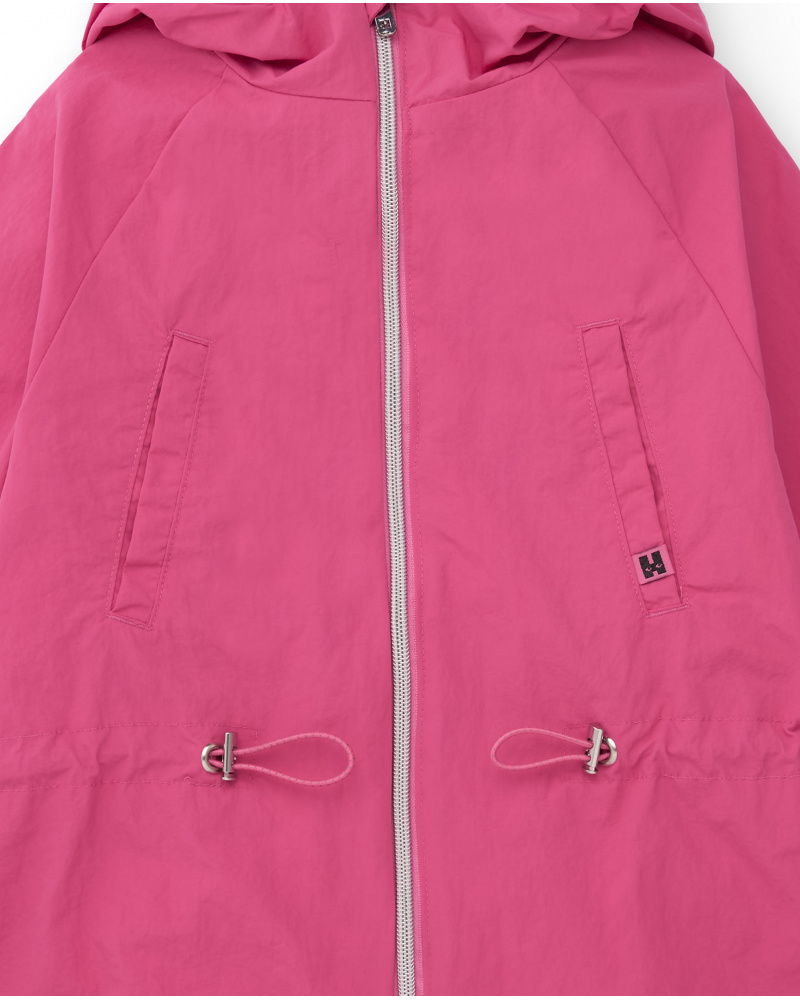 Girl's pink jacket with hood and adjustable waist | tuc tuc