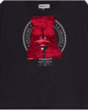 Black long-sleeve T-shirt for boys with reversible sequins Black long-sleeve T-shirt for boys with reversible sequins
