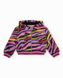 Hoodie for girls with multicolored animal print pattern Hoodie for girls with multicolored animal print pattern