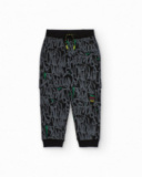 Black jogger pants for boys with urban graphic print Black jogger pants for boys with urban graphic print