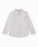 White long-sleeve shirt for boys with back print White long-sleeve shirt for boys with back print