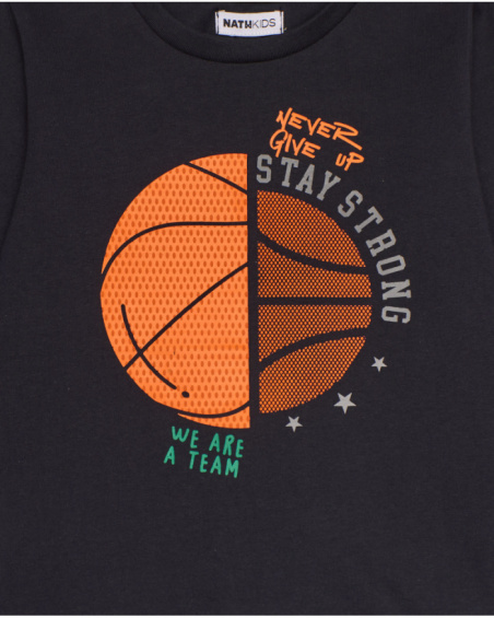 Long-sleeved t-shirt for boys with basketball print