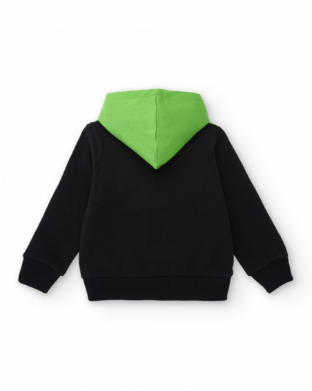 Bicolor hoodie for boys with "Beyond the Future" print