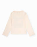 Long-sleeved off-white t-shirt for girls with London print Long-sleeved off-white t-shirt for girls with London print