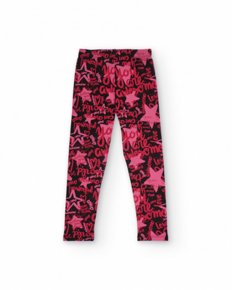 Girls' leggings with multicolor typographic print Girls' leggings with multicolor typographic print