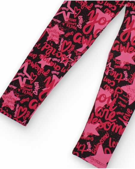 Girls' leggings with multicolor typographic print Girls' leggings with multicolor typographic print