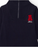 Navy blue sporty dress for girls with front zipper Navy blue sporty dress for girls with front zipper