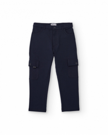 Navy blue cargo pants for boys with side pockets Navy blue cargo pants for boys with side pockets