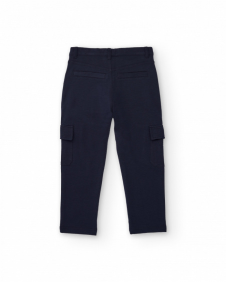 Navy blue cargo pants for boys with side pockets Navy blue cargo pants for boys with side pockets