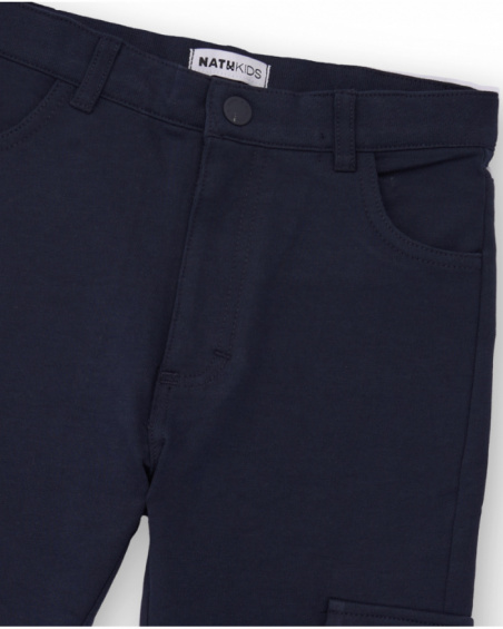 Navy blue cargo pants for boys with side pockets Navy blue cargo pants for boys with side pockets