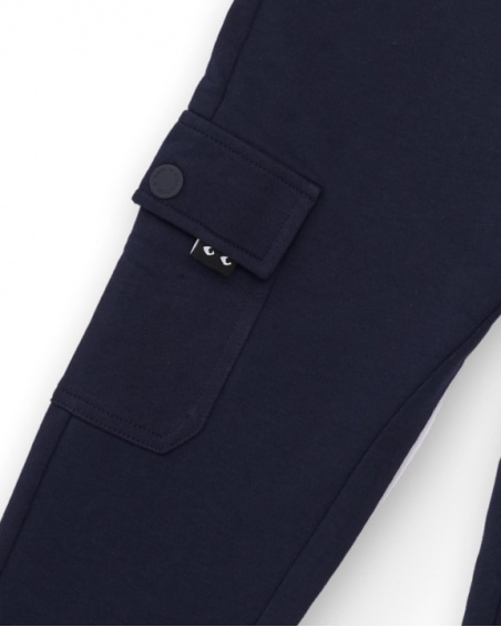 Navy blue cargo pants for boys with side pockets Navy blue cargo pants for boys with side pockets