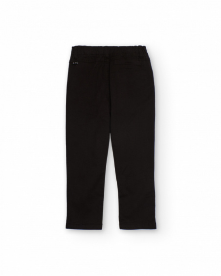Black chino trousers for boys with elastic waistband Black chino trousers for boys with elastic waistband