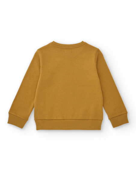 Mustard sweatshirt for boys with skater print Mustard sweatshirt for boys with skater print