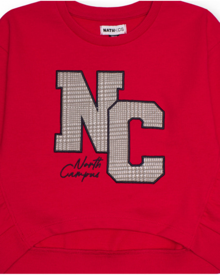 Red sweatshirt for girls with letter print Red sweatshirt for girls with letter print