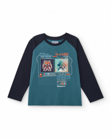 Long-sleeved t-shirt for boys with video game print