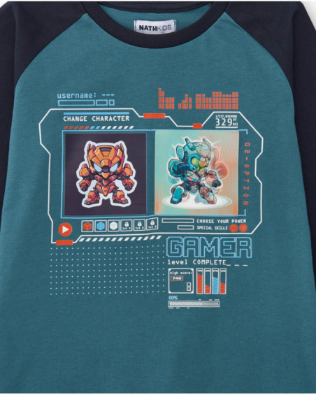 Long-sleeved t-shirt for boys with video game print