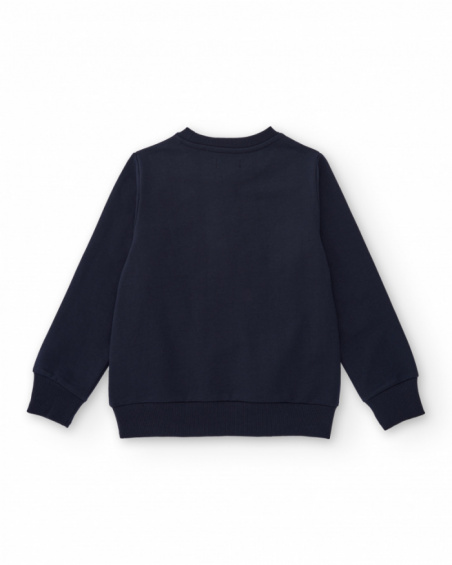 Navy blue sweatshirt for boys with dinosaur print Navy blue sweatshirt for boys with dinosaur print