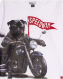 White long-sleeve t-shirt for boys with biker dog print White long-sleeve t-shirt for boys with biker dog print