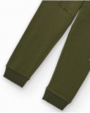 Green jogger pants for boys with black panels and side text Green jogger pants for boys with black panels and side text