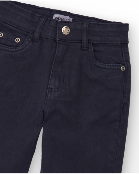 Navy blue denim pants for boys with classic five-pocket design Navy blue denim pants for boys with classic five-pocket design
