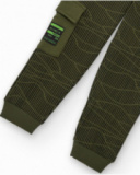Green jogger pants for boys with graphic print and cargo pocket Green jogger pants for boys with graphic print and cargo pocket