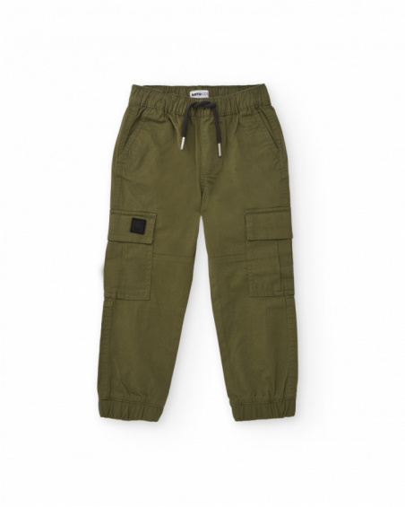 Boys' cargo pants in military green Boys' cargo pants in military green