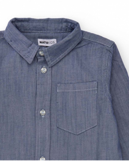 Boys' long sleeve denim shirt in blue