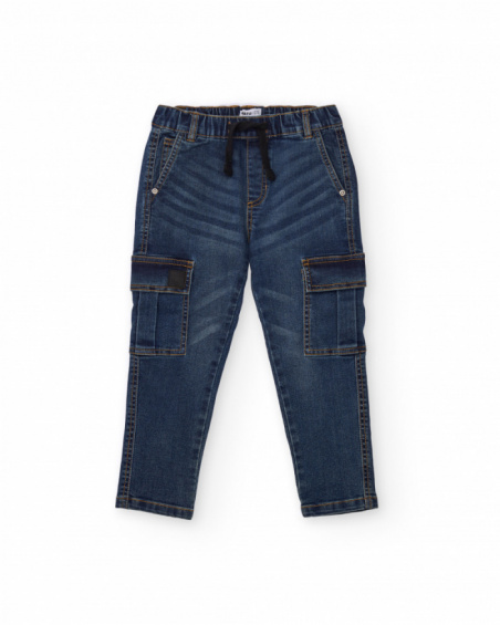Dark denim cargo jogger pants for boys Dark denim cargo jogger pants for boys