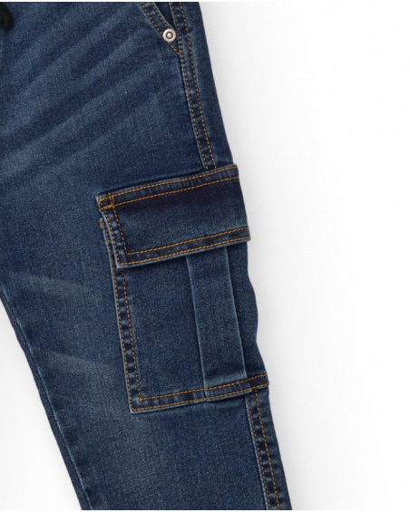 Dark denim cargo jogger pants for boys Dark denim cargo jogger pants for boys