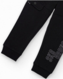 Black jogger pants with side pocket and print for boys Black jogger pants with side pocket and print for boys