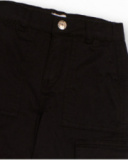 Black wide-leg cargo pants with decorative eyelets for girls Black wide-leg cargo pants with decorative eyelets for girls