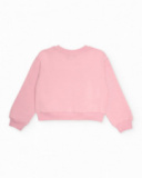Pink sweatshirt with sequin flowers for girls Pink sweatshirt with sequin flowers for girls