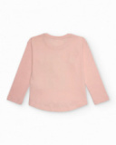 Pink t-shirt for girls with ballet shoes print Pink t-shirt for girls with ballet shoes print