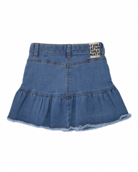 Girls' denim skirt with ruffle hem Girls' denim skirt with ruffle hem
