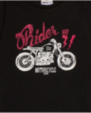 Black long-sleeved T-shirt for boys with motorcycle print Black long-sleeved T-shirt for boys with motorcycle print