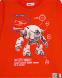 Long sleeve orange t-shirt for boys with robot print Long sleeve orange t-shirt for boys with robot print