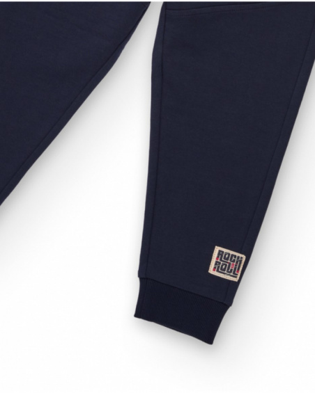 Navy blue fleece pants with side stripes for boys Navy blue fleece pants with side stripes for boys