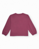 Long-sleeved burgundy T-shirt for girls with sneakers print Long-sleeved burgundy T-shirt for girls with sneakers print