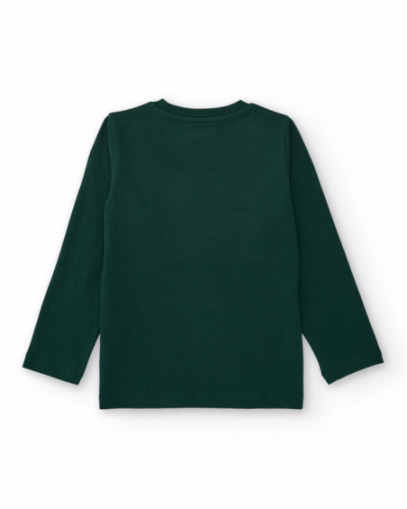 Long-sleeved green t-shirt with graffiti van print
