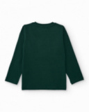 Long-sleeved green t-shirt with graffiti van print Long-sleeved green t-shirt with graffiti van print