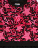 Girl’s combined dress with fuchsia print and black tulle skirt Girl’s combined dress with fuchsia print and black tulle skirt
