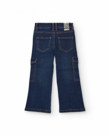 Flared denim cargo pants for girls Flared denim cargo pants for girls
