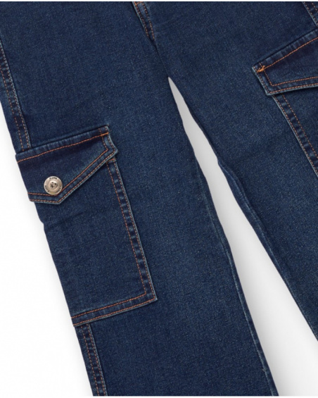 Flared denim cargo pants for girls Flared denim cargo pants for girls