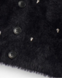 Black knitted cardigan for girls with shiny appliqués Black knitted cardigan for girls with shiny appliqués