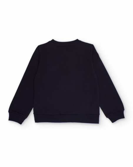 Black sweatshirt for girls with multicolor sequins