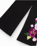 Black pants for girls with sequin floral appliqués Black pants for girls with sequin floral appliqués